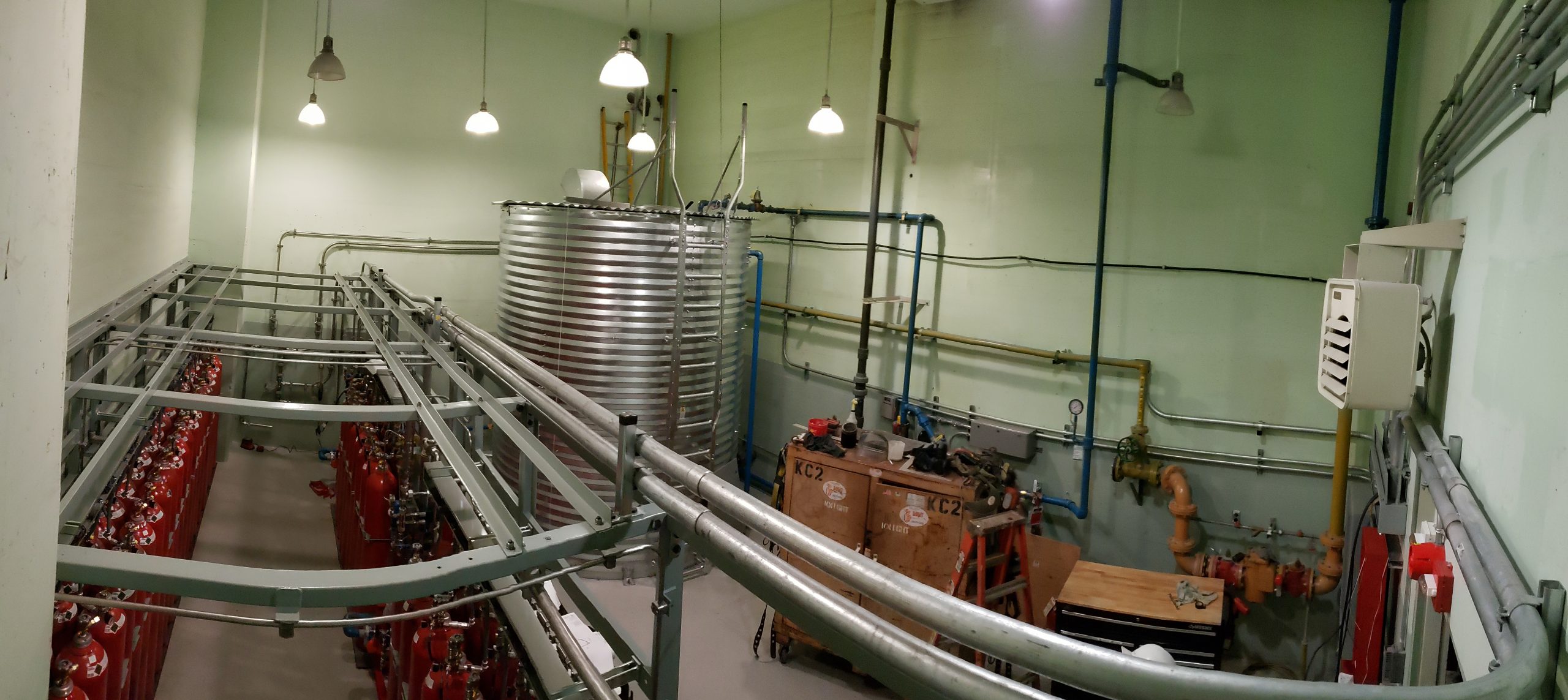 Gas Driven Pump System & Supply Tank fire suppression for Hydroelectric oil storage room